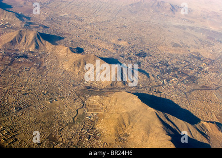 Vista aerea del centro di Kabul. Foto Stock