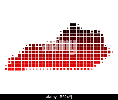 Mappa di Kentucky Foto Stock