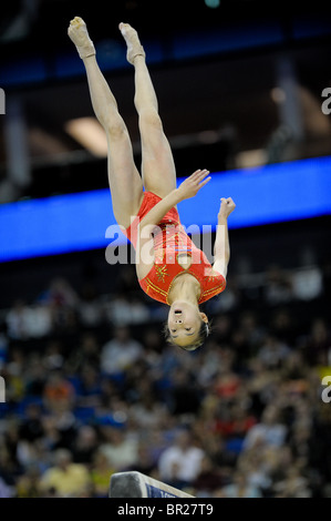 Campionato del mondo la ginnastica all'Arena O2 SETTEMBRE 2009. E Mens Womens singoli apparecchi Finali Domenica. Foto Stock