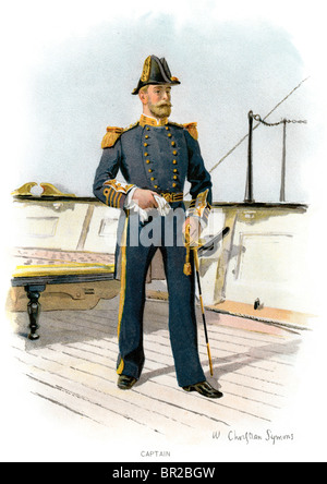 Un capitano nella British Royal Navy dal tardo periodo Vittoriano. (Symons 99) Foto Stock