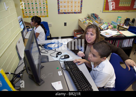 Scuola elementare di classe a Detroit Foto Stock