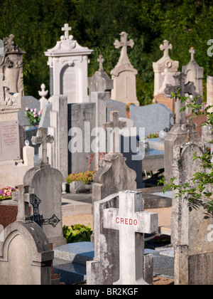 Tombe sui Fleurie cimitero a Beaujolais, Francia Foto Stock