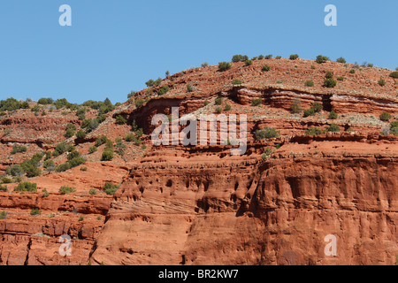 Il Red Rock terreno vicino al Jemez Pueblo, Nuovo Messico. Foto Stock