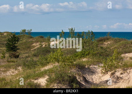 Alba su Silver Lake Michigan Michigan negli Stati Uniti grandi Laghi degli Stati Uniti presso State Park immagini fotografie fotografie grande alta risoluzione orizzontale ad alta risoluzione Foto Stock