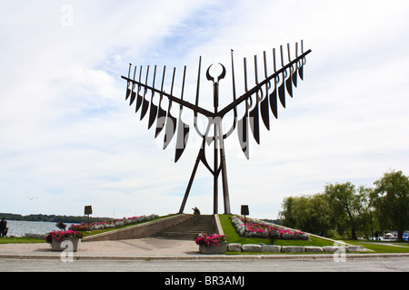 Grande scultura all'aperto spirito catcher Barrie Foto Stock