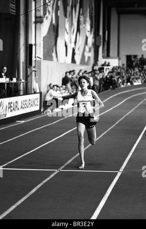 RAF Cosford Atletica 26 1 1985 Zola Budd Foto Stock