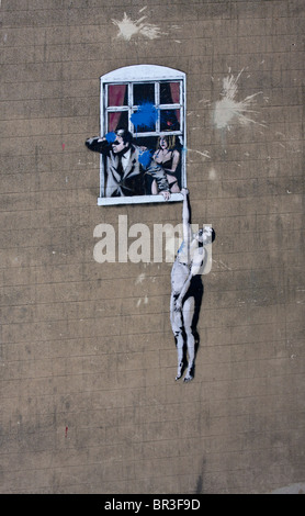 Banksy Stencil Graffiti, Park Street, Bristol Foto Stock