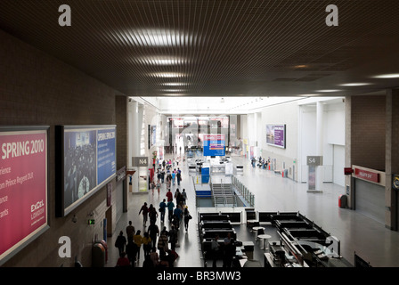 Il centro ExCeL, Royal Victoria Dock, Docklands di Londra, Gran Bretagna. Foto Stock