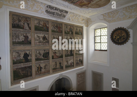 Totentanz, Abbazia San Mang, Fuessen, Baviera, Germania, Europa Foto Stock