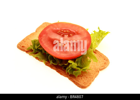 Melba toast con lattuga e pomodoro Foto Stock