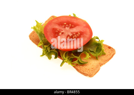 Melba toast con lattuga e pomodoro Foto Stock