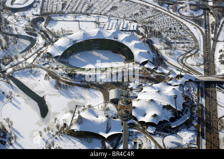 Olympiapark in inverno, in Germania, in Baviera, Muenchen Foto Stock