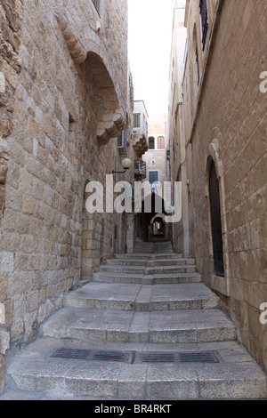 Vicolo Antico nel quartiere ebraico di Gerusalemme Foto Stock