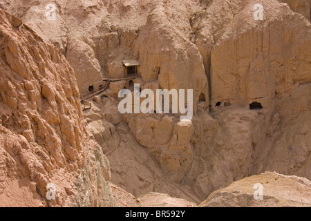 Grotta buddista nel Turpan Gorge, Turpan, Xinjiang, Cina Foto Stock