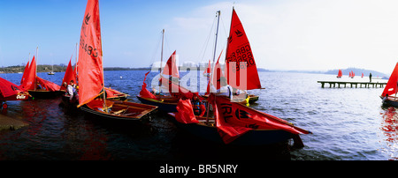 Abbassare il Lough Erne, Enniskillen, Co Fermanagh, Irlanda del Nord Foto Stock