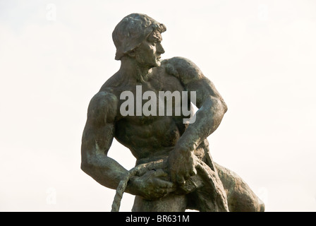 Piccola scultura in bronzo di Cooper Riverside Park nel centro della città di Mobile, Alabama, STATI UNITI D'AMERICA Foto Stock