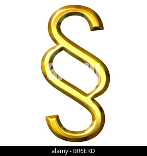 3d sezione aurea segno Foto Stock