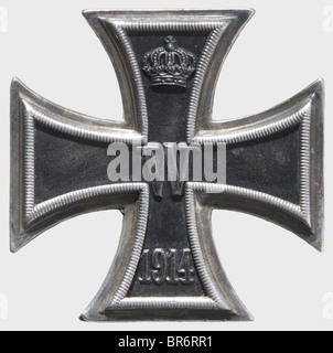 Primo tenente Erich Homburg (1886 - 1954) - Iron Cross 1914 Classe 1st., marchio di fabbrica 'WS' per Wagner & Sohn, Berlino. Anima in ferro, telaio argentato con incisione sul retro 'Von S.M. persönlich überreicht a. d. Fliegerei Erich Homburg Am 25. Settembre 1915' (Dato personalmente al Luogotenente Ernst Homburg il settembre 25th 1915 da S.M.). Ad esso un telegramma effusivo da Homburg alla sua fidanzata 'E. OK.cl. Von s.m.d. kaiser hoechstdero mano persenl. Ueberreicht bekommen = erich. Der prinz' (ferro croce classe 1st dato personalmente da h, Foto Stock