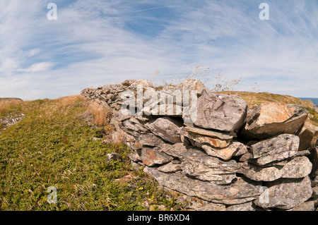 Storico di pareti in pietra, griglie Cove pareti di roccia National Historic Site, griglie Cove, Terranova, Canada; costruito 1700s-1900s Foto Stock