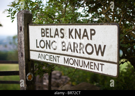 Belas Knap Long Barrow, Winchcombe, Gloucestershire, Regno Unito Foto Stock