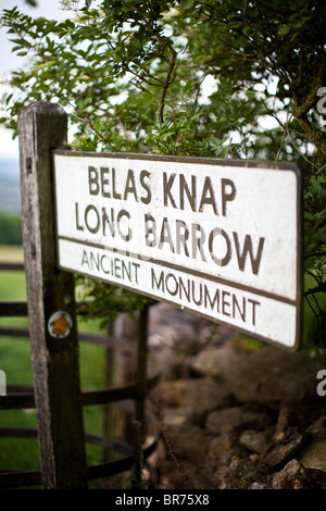 Belas Knap Long Barrow, Winchcombe, Gloucestershire, Regno Unito Foto Stock