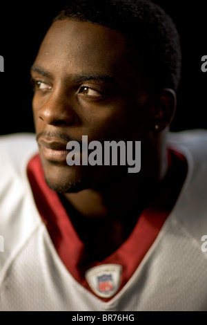 Un ritratto di Clinton Portis di Washington Redskins fotografati a Sony Studios di Los Angeles CA. Foto Stock