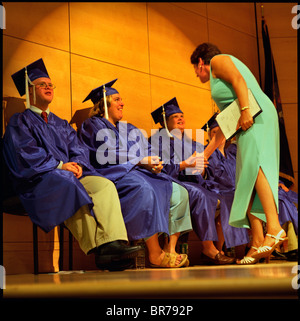 Giovane donna con la sindrome di Down Foto Stock