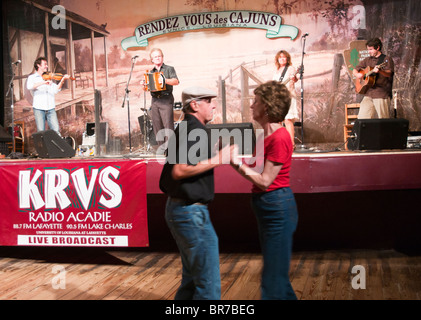 In Louisiana, Eunice, Teatro Liberty costruito 1927, regolari Saturday Night Live music radio broadcast Rendez Vous des Cajuns Foto Stock