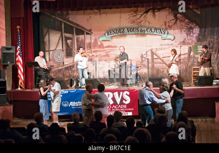 In Louisiana, Eunice, Teatro Liberty costruito 1927, regolari Saturday Night Live music radio broadcast Rendez Vous des Cajuns Foto Stock