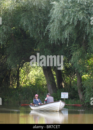 Canottaggio sul Canal, Bude, Cornwall, Regno Unito Foto Stock