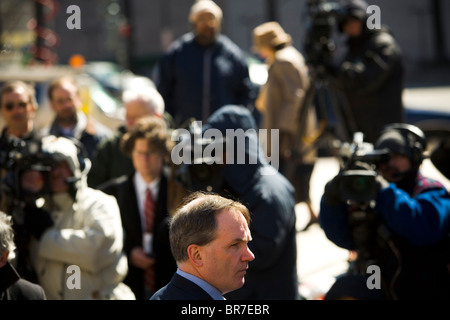 Patrick Fitzgerald parla ai media a seguito del Libby verdetti Foto Stock