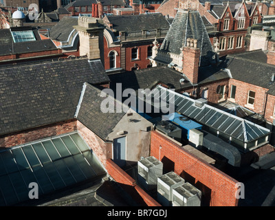 Una vista sui tetti di Nottingham City Centre, preso dal quinto piano dell'hotel Ibis. Foto Stock