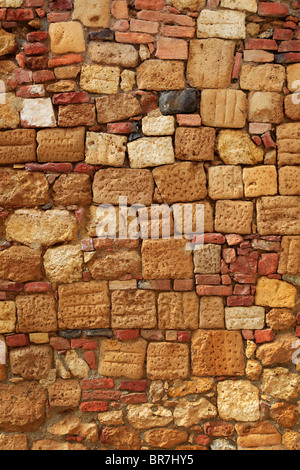 Dettaglio della parete a Pienza, Toscana, Italia Foto Stock