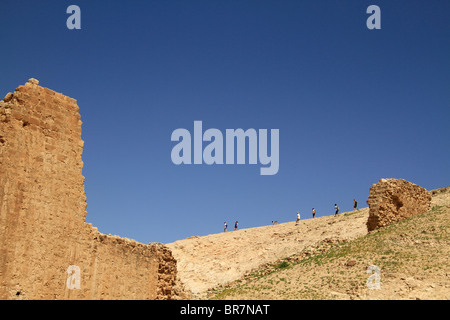 Deserto della Giudea, l acquedotto erodiano di Wadi Qelt che portava acqua da Ein Prat a Gerico Foto Stock