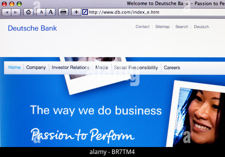 Deutsche Bank screenshot del sito web Foto Stock