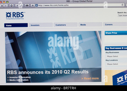 Royal Bank of Scotland screenshot del sito web Foto Stock