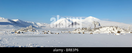 In inverno la neve su Rannoch Moor, Scozia Foto Stock