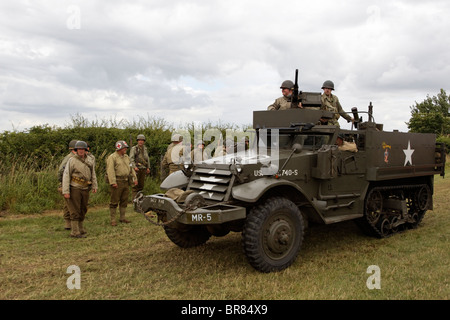 US Army M3 Half-Track 'Little Pipsqueak' con Browning M2HB Heavy .50 Mitragliatrice Foto Stock