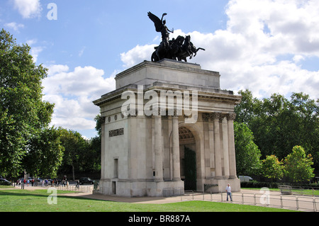 Wellington Arch, Hyde Park Corner, City of Westminster, Greater London, England, Regno Unito Foto Stock