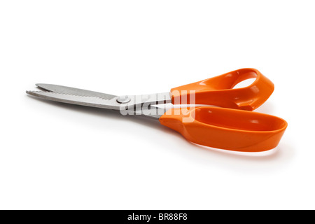 Forbici da cucina con orange maniglie in plastica Foto Stock