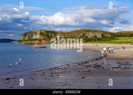 Ganavan sands e baia vicino a Oban in Argyll Scozia. Foto Stock