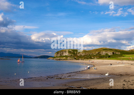 Ganavan sands e baia vicino a Oban in Argyll Scozia. Foto Stock