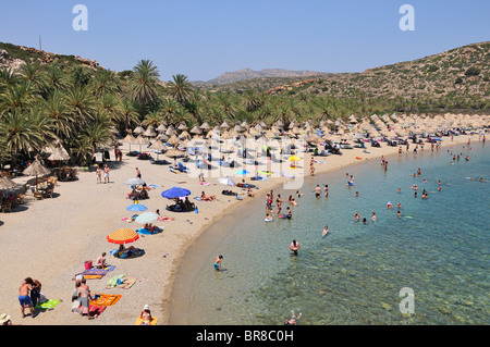 Vai beach, Lassithi, Creta, Grecia Foto Stock