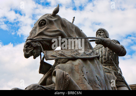 Statua di Harry Hotspur a Alnwick Castle Foto Stock