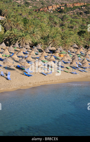 Vai spiaggia sotto la mattina presto luce, Lassithi, Creta, Grecia Foto Stock