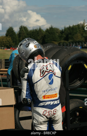 British Super Bike Championship sul circuito di Croft 2010. Foto Stock