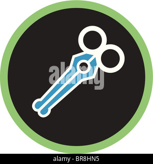 Una illustrazione di un paio di forbici di sicurezza Foto Stock