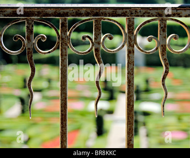 Ornamentali in ferro battuto, balcone, Chateau de Villandry, Francia Foto Stock
