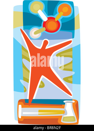 Una foto di una persona avente una lezione di scienze Foto Stock