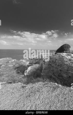 Vista del fossato al Apollonia Arsuf Israele Foto Stock